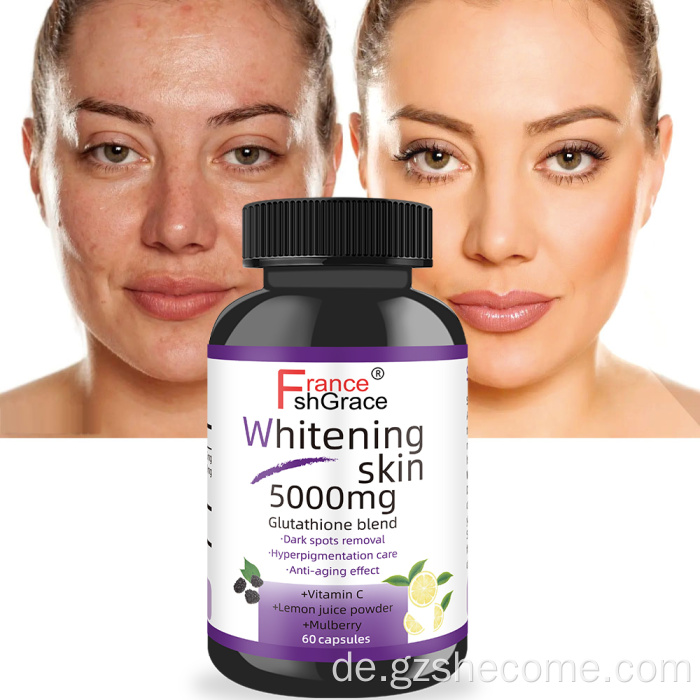 Beste Hautaufhellung, 60 Kapseln, 5000 mg, antioxidative Haut